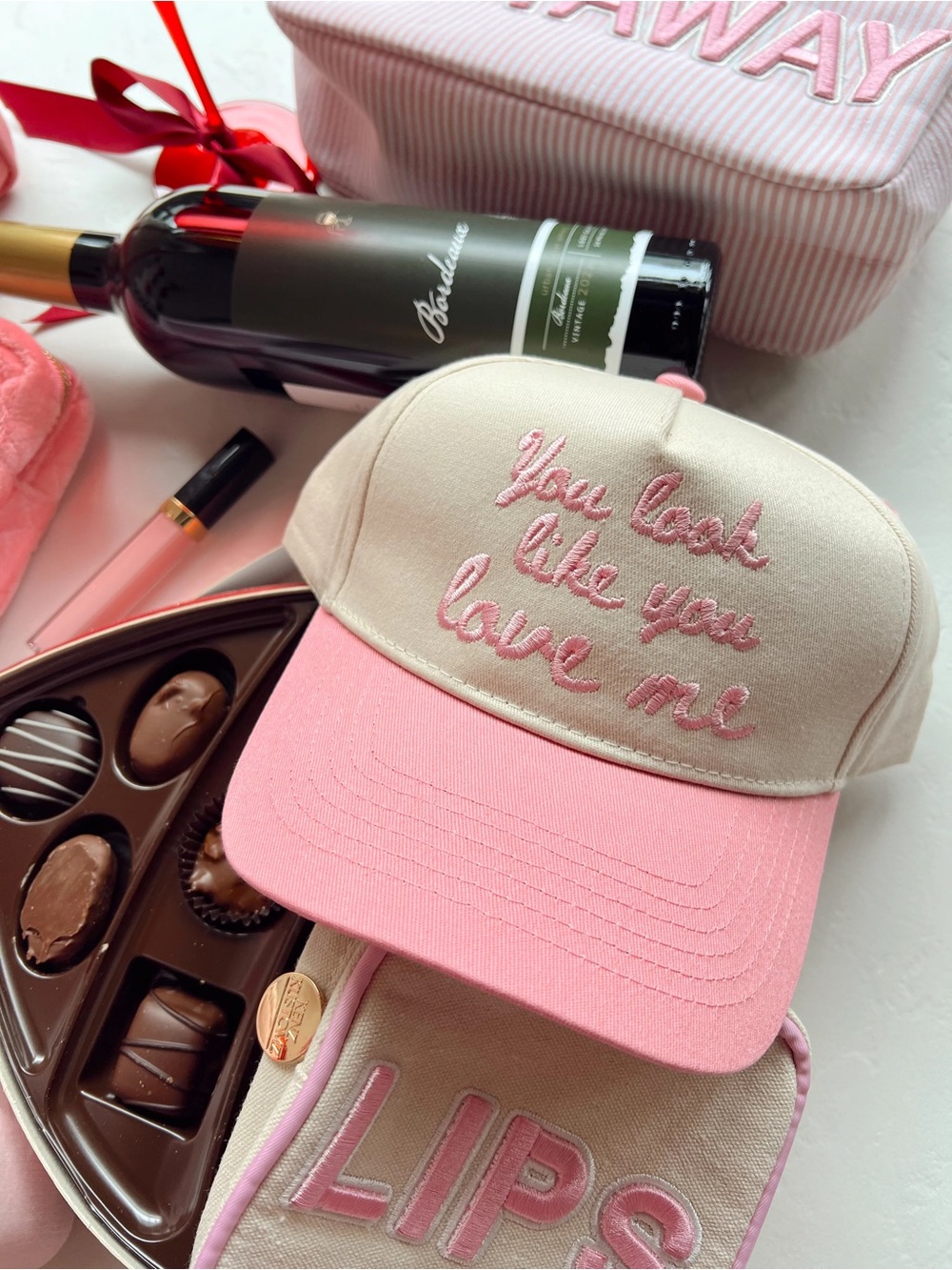 NEW Pink & Cream Embroidered